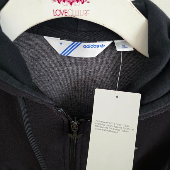 New Adilenium short full zip Adidas cropped hoodie size M - Picture 4 of 6